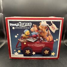 Teddy in Toyland Animated Red Wagon Music Box Lustre Fame Vintage 1990s picture