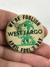 Vintage West Fargo North Dakota ND joker April Fools Day Pin Pinback picture
