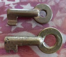 Lot of 2 Vintage Brass Hollow Barrel Keys picture