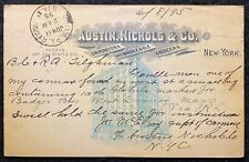 1895 *AUSTIN, NICHOLS & CO.* NEW YORK UX10 (GRAPHIC) POSTAL CARD+VIGNETTE RARE picture