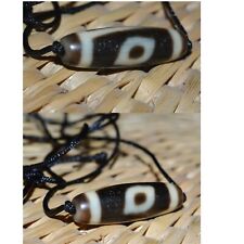 Antique 2 Eyes Tibetan Dzi Bead Protective Amulet Attract Good Luck, Wealth , A picture