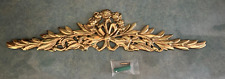 Vtg Solid Brass Floral Ribbon Pattern Door Mirror Topper Gold Tone Wall Accent picture