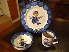 Raggedy Andy Childs Dish Set Plate Bowl  & Cup Set Louisville Stoneware Kentucky picture