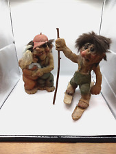 2 Original NyForm Trolls  From Norway Quaint Couple In Love & Skiing Troll picture