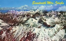 Sawtooth Mountains Idaho Scenic Snow View Vintage Standard Postcard Unposted picture