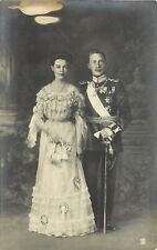 German Royalty RPPC Postcard Crown Prince Wilhelm in Dress Uniform, Wife Cecilie picture