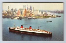 Cunard RMS Queen Elizabeth, Ship, Transportation, Antique, Vintage Postcard picture