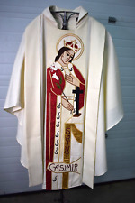 Nice Older Vestment with image of St. Casimir, Embroidered Detail (FB124) picture