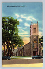 Linen Postcard Burlington VA Virginia St. Paul's Church Tichnor picture
