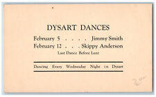 Dysart Iowa IA Postal Card Dysart Dances Jimmy Smith Skippy Anderson c1940's picture