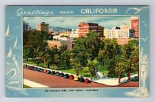 Long Beach CA-California, Lincoln Park, Antique, Vintage Postcard picture