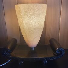 Mid-Century Modern Electric Lamp w/Fiberglass Cone Shade - Tan/Black picture