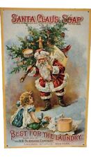 Tin Sign Santa Claus Laundry Soap Advertisement Vintage  Good Condition 16x10