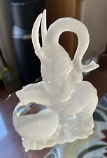 Elephant frosted acrylic With Crystal Ball figurine Art Deco 9” T picture