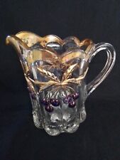 Victorian Northwood Pressed Glass Pitcher With Gold Trim c.1900's picture