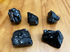 Lot of 5 Pieces of Snowflake Obsidian From Mt Shasta, California NICE LOT picture