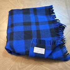 Filson Garment Vintage Mackinaw Adventure Wool Cobalt Blue/Black Blanket picture