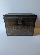 Antique Black Metal Bread Box  picture
