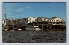 Boothbay Harbor ME-Maine, Fisherman's Wharf Inn And Motel, Vintage Postcard picture