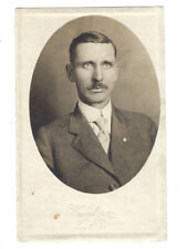 c.1900s Portrait Of Handsome Man In Suit RPPC Real Photo Postcard UNPOSTED picture