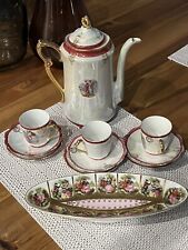 Vintage Demitasse Tea Set, Pot, Small Tray, 3 Cups And 6 Saucers picture