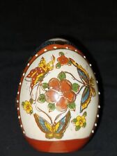 Vintage Shabby Chinese Hand Painted Floral & Butterfly Ceramic Egg  picture