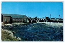 c1950 9th Street Dam Spring Smelt Steelhead Fishing Alpena Michigan MI Postcard picture