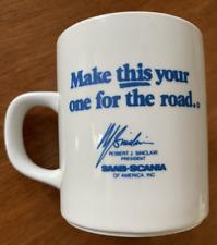 SAAB-SCANIA of America Coffee Mug Cup Robert J. Sinclair President Signature picture