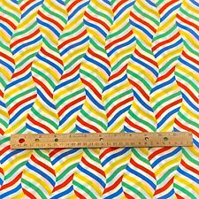 Vintage 1980s Wiggle Stripe Fabric Primary Colors BTY picture