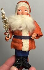 Early Miniature Santa Woodcutter 5” Old German Santa Candy Container Woodcutter picture