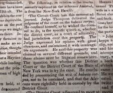 1839 Amistad Slaves Legal Discussion Abolitionists Frantic Cincinnati Newspaper picture
