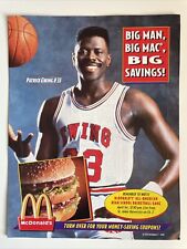 Vtg 1994 NY Knicks Patrick Ewing Mcdonalds Coupons Flyer Advertising Print Ad picture