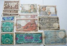 13- WWII 1940s France 100 to 1 Francs Currency Notes Named Soldier Souvenirs WW2 picture