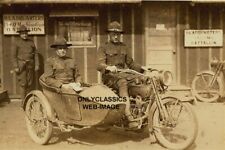 1917 WWI HARLEY DAVIDSON MOTORCYCLE SIDECAR BATTALION 8X12 PHOTO SOLDIERS OF WAR picture