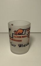 Vintage Funny  'Say When' Frosted 1950s Shot Glasses 4 oz Hazel Atlas picture