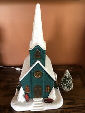 Vintage Ceramic Church  Chapel Christmas Hand painted 18.5”x 10.5”x 11” picture
