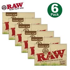 RAW Organic Hemp Natural 1.5 1 1/2 Rolling Papers 6 Booklets -  picture