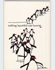 Postcard nothing beautiful ever hurries with Penguins Art Print picture