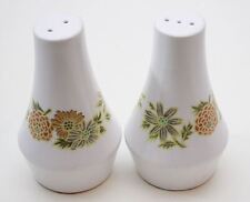 Vtg NORITAKE JAPAN Salt & Pepper Shakers White w/ Orange & Green Floral 4