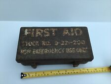 Vintage  Preloved Military Jeep First Aid Metal Tin With Contents picture