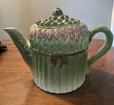 Vintage Majolica Style Asparagus Teapot  6.5