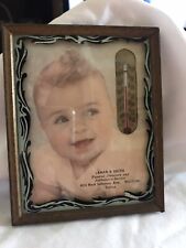 Vintage Advertising Thermometer ~ Funeral Mortuary Ambulance Dallas Texas ~ Baby picture