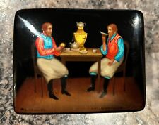 Authentic Fedoskino Russian Hand Painted Lacquer Box “Tea Party” Arzhanova picture