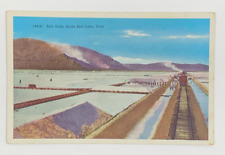 Salt Beds Great Salt Lake Utah Postcard Linen Unposted picture