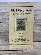 Wheaties Premium Jack Armstrong Postage Stamp Collecting THE FIERY THRONE picture