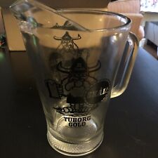 Tuborg Gold Skal Borg Viking Figure Glass Beer Pitcher - CARLING BREWERIES picture