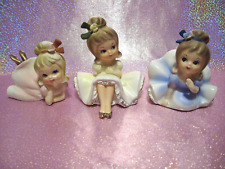🎁i💗*Vtg Napco CUTEST GIRLS ON EBAY PINK YELLOW  BLUE EYED BEAUTIES ⭐VHTF LOT 3 picture