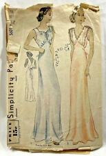 1930s Antq Simplicity Sewing Pattern S601 Womens Nightgown 2 Styles 38 Bust 8883 picture