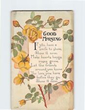 Postcard Good Morning Greeting Card with Poem and Roses Art Print picture