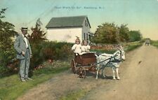 1910 Keansburg  NJ postcard,  children in goat-cart,   New Jersey picture